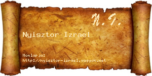 Nyisztor Izrael névjegykártya